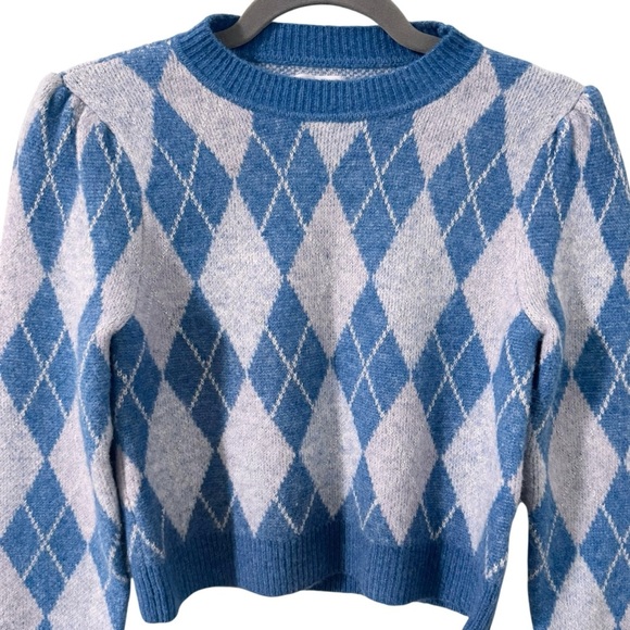 Lovers + Friends Casey Argyle Sweater in "Blue Multi" Size XS - Picture 5 of 14